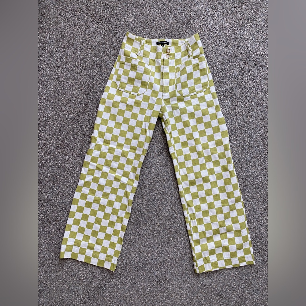 Bohme chad lime green checkered pants